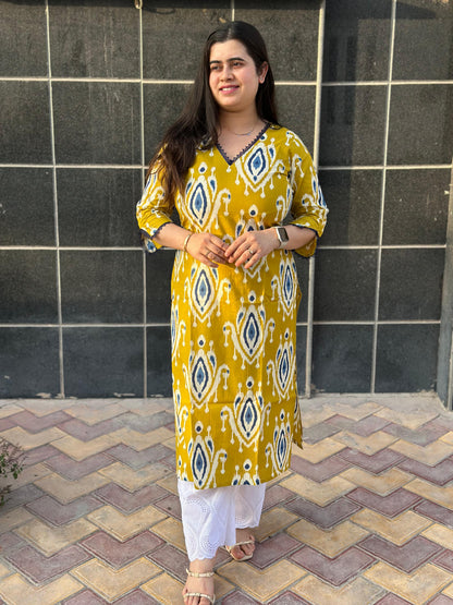 Airy Cotton kurti for women ikkat