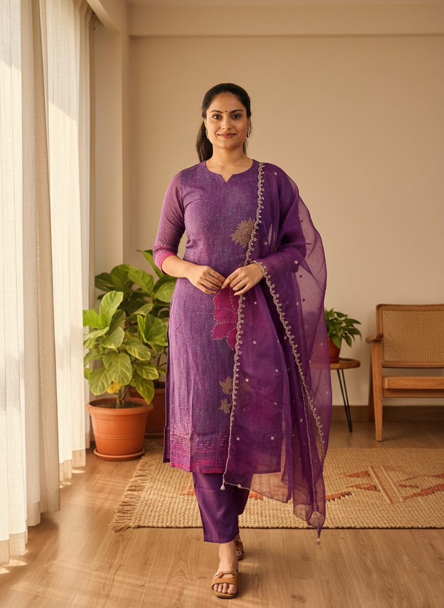 soft organza suit set