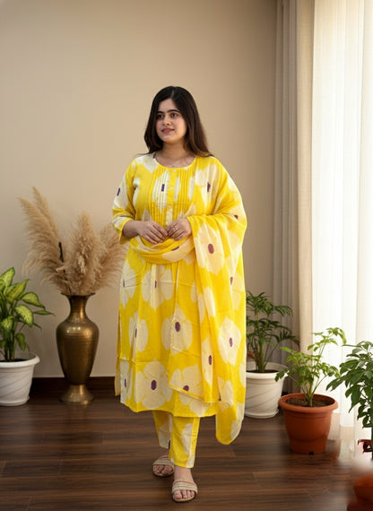 Floral Cotton Kurta Set for Women