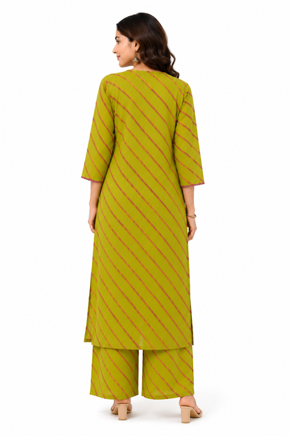 Leheriya cotton Kurta plazo set