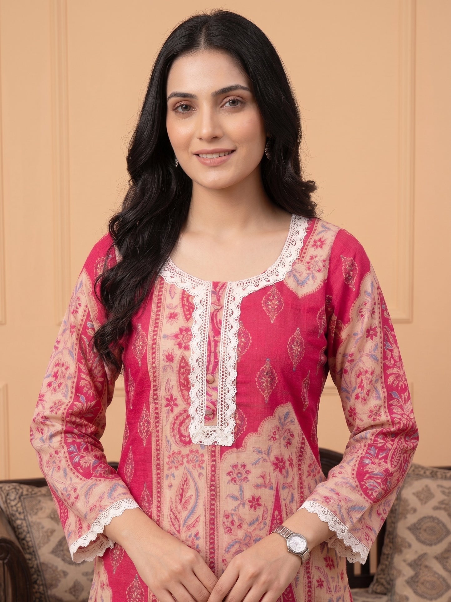Jasmine Farshi Salwar Suit Kalamkari