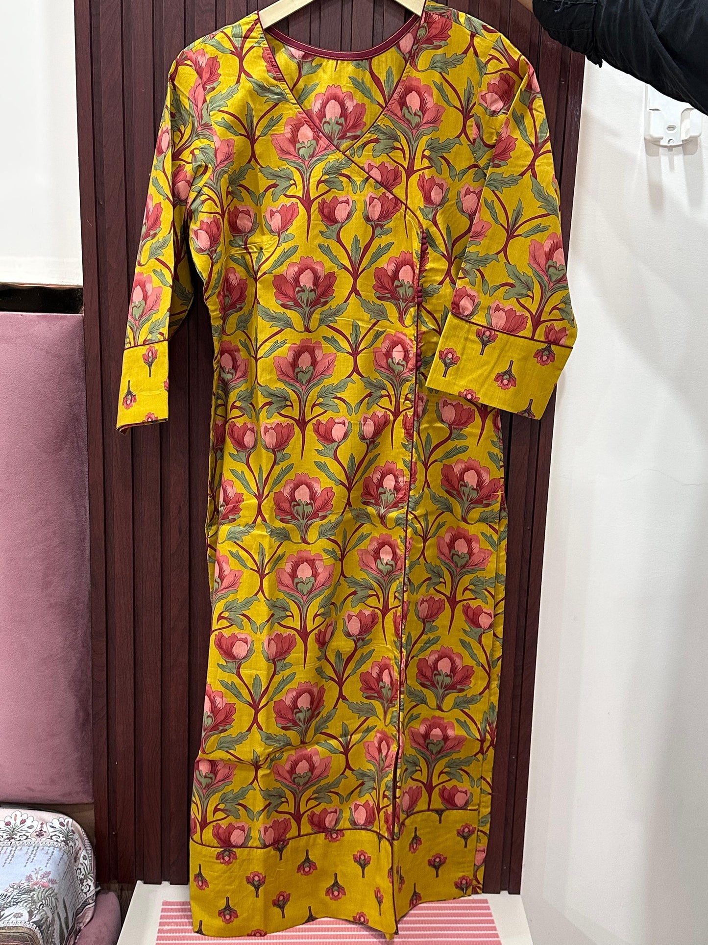 Ruhani Cotton kurta set for women yellow