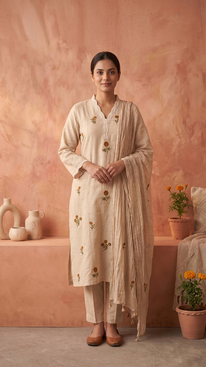Jasmine Cotton kurta Set with dupatta