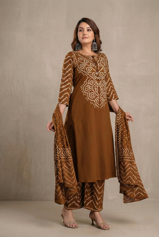 Amayra Cotton Kurta Embroidery Work Kurti Pant And Dupatta