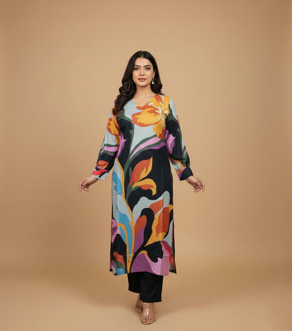 Crepe Silk Kurta Set