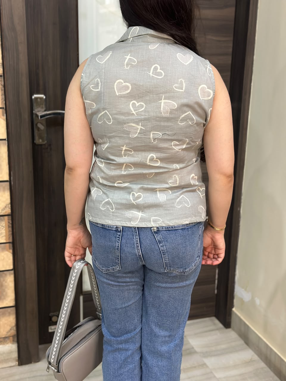 Short Cotton tunics for women Grey