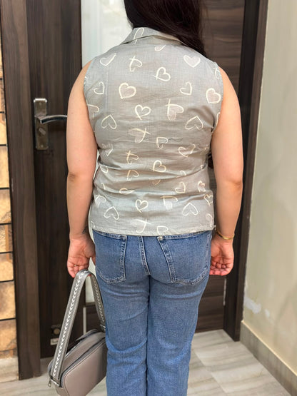Short Cotton tunics for women Grey