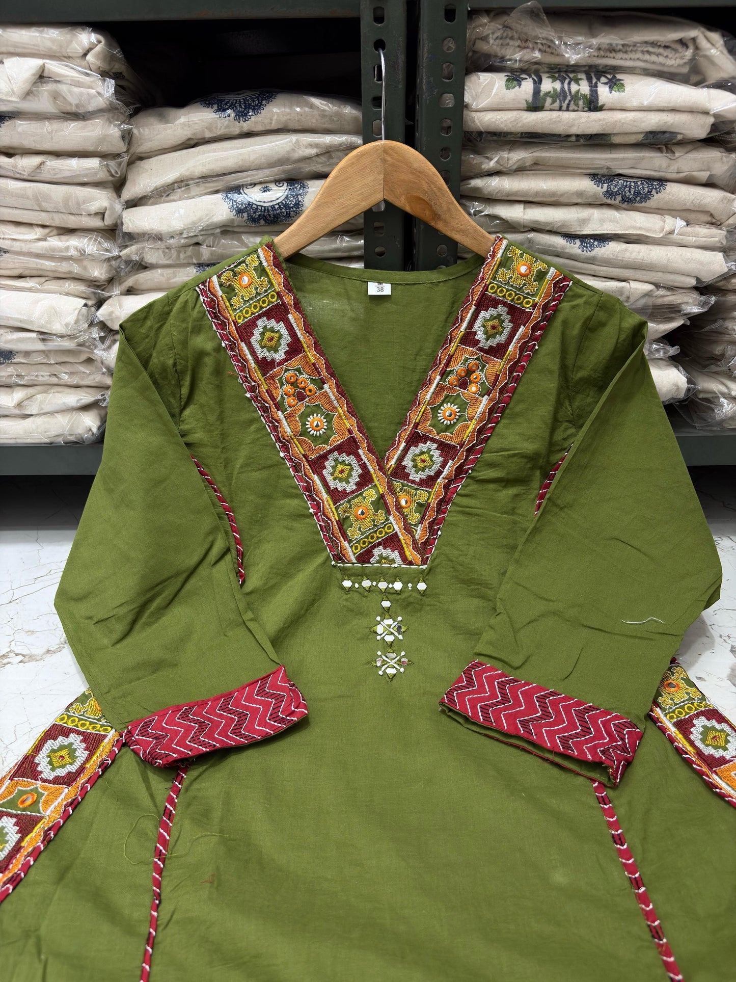NAZAKAT cotton kurta set with pants & dupatta