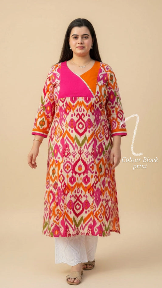 Airy Cotton Ikkat kurti for women