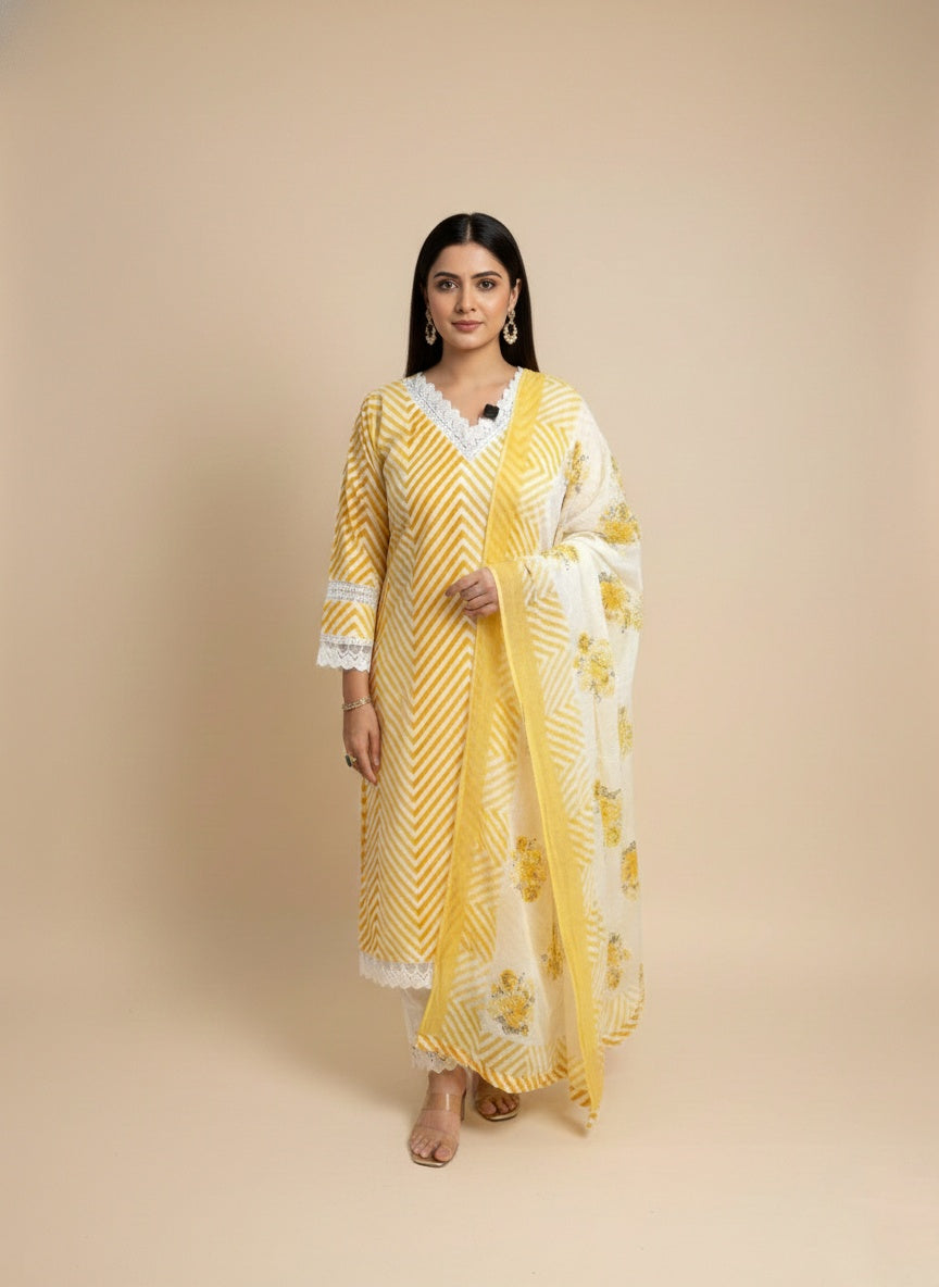 Kiara Cotton kurta Set with dupatta