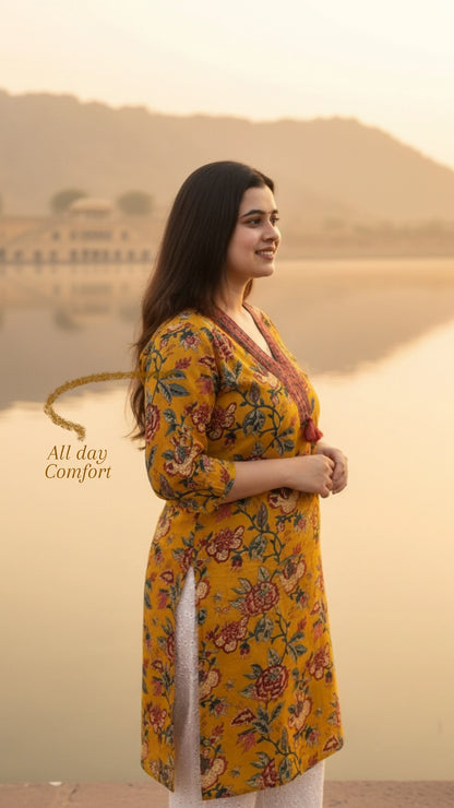 Airy Cotton kalamkari kurti for women
