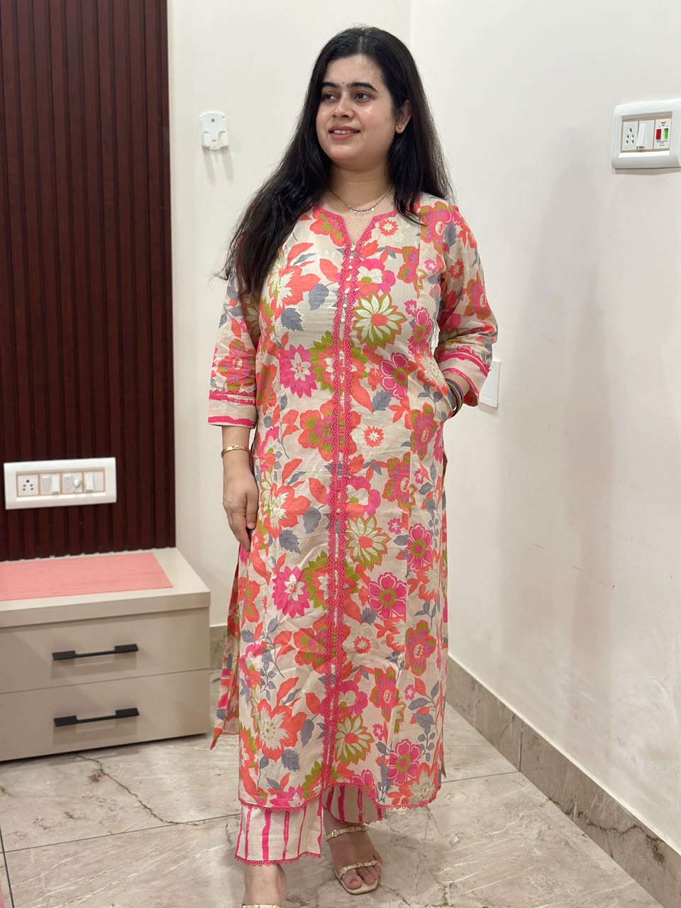 Gulzar printed cotton cord set