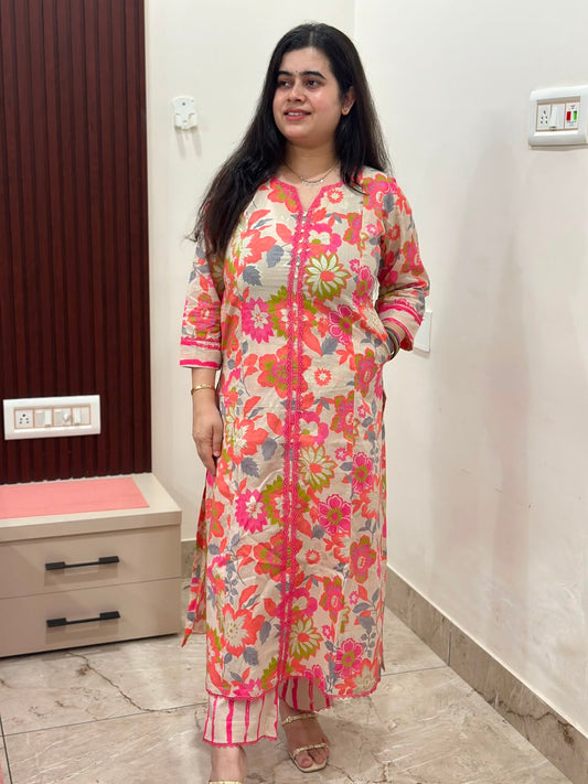 Gulzar printed cotton cord set