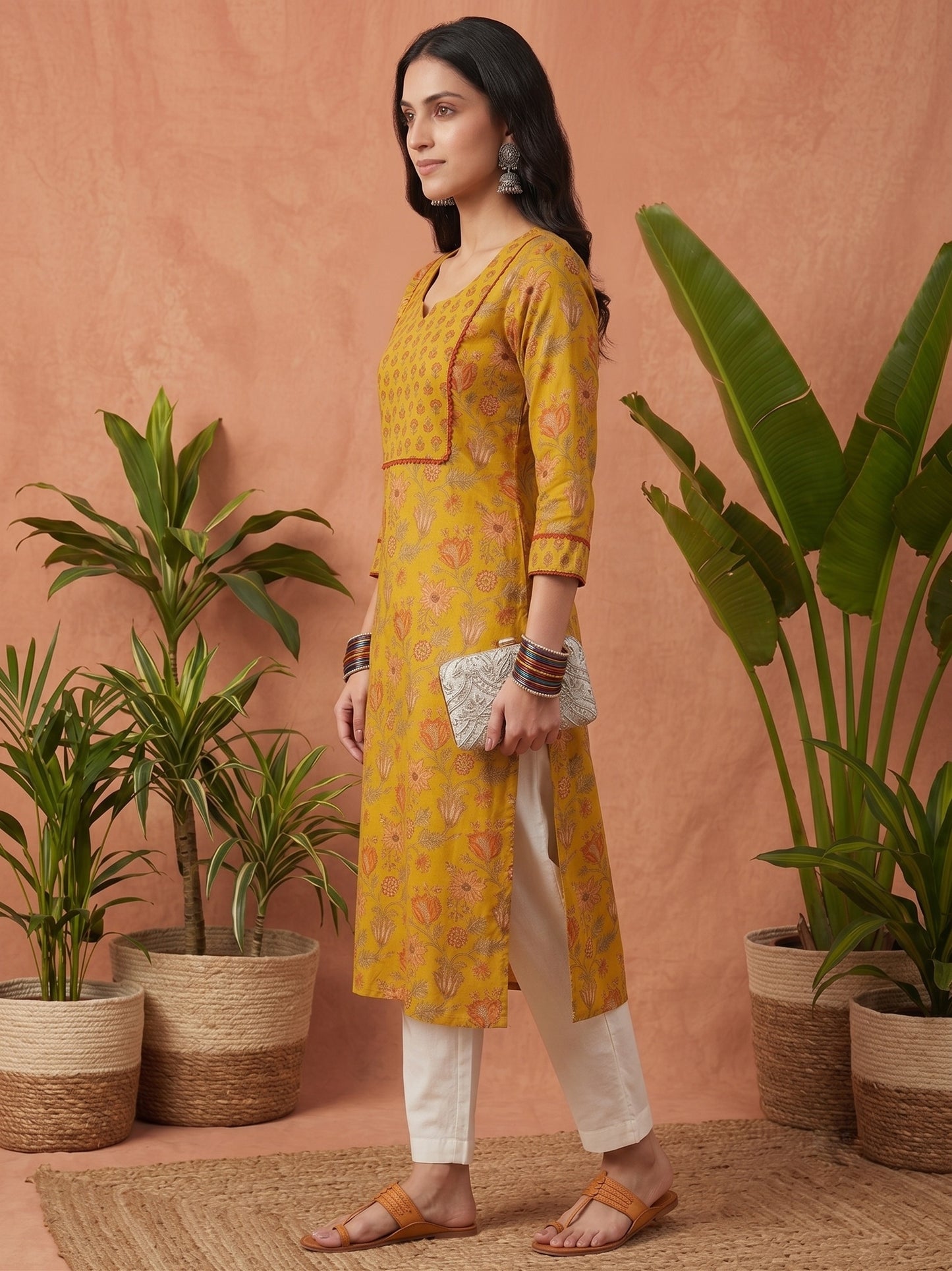 Gulmohar Cotton kurti for women floral