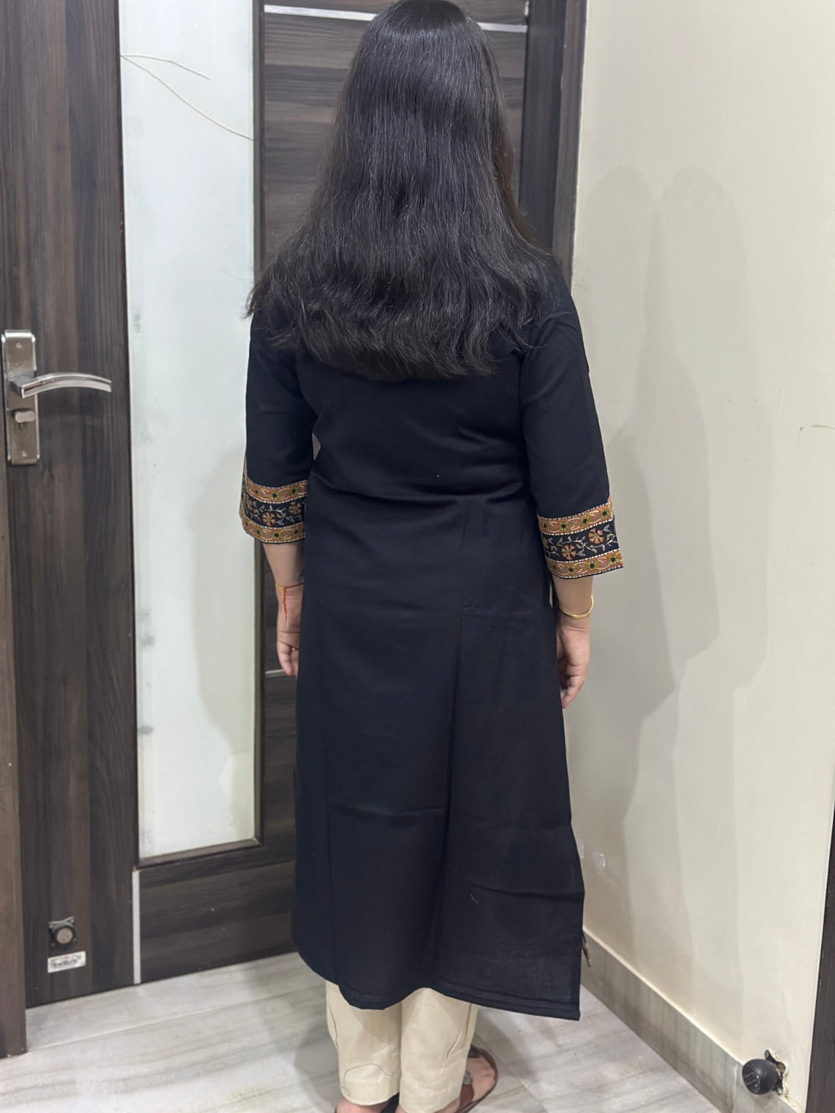 Ada pure cotton flex kurti for women black