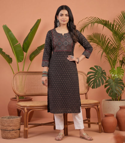 Everyday Cotton kurti - Breathable & Stylish Ajrakh
