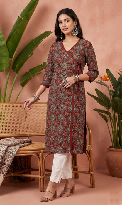 Airy Cotton kurti for women ajrakh