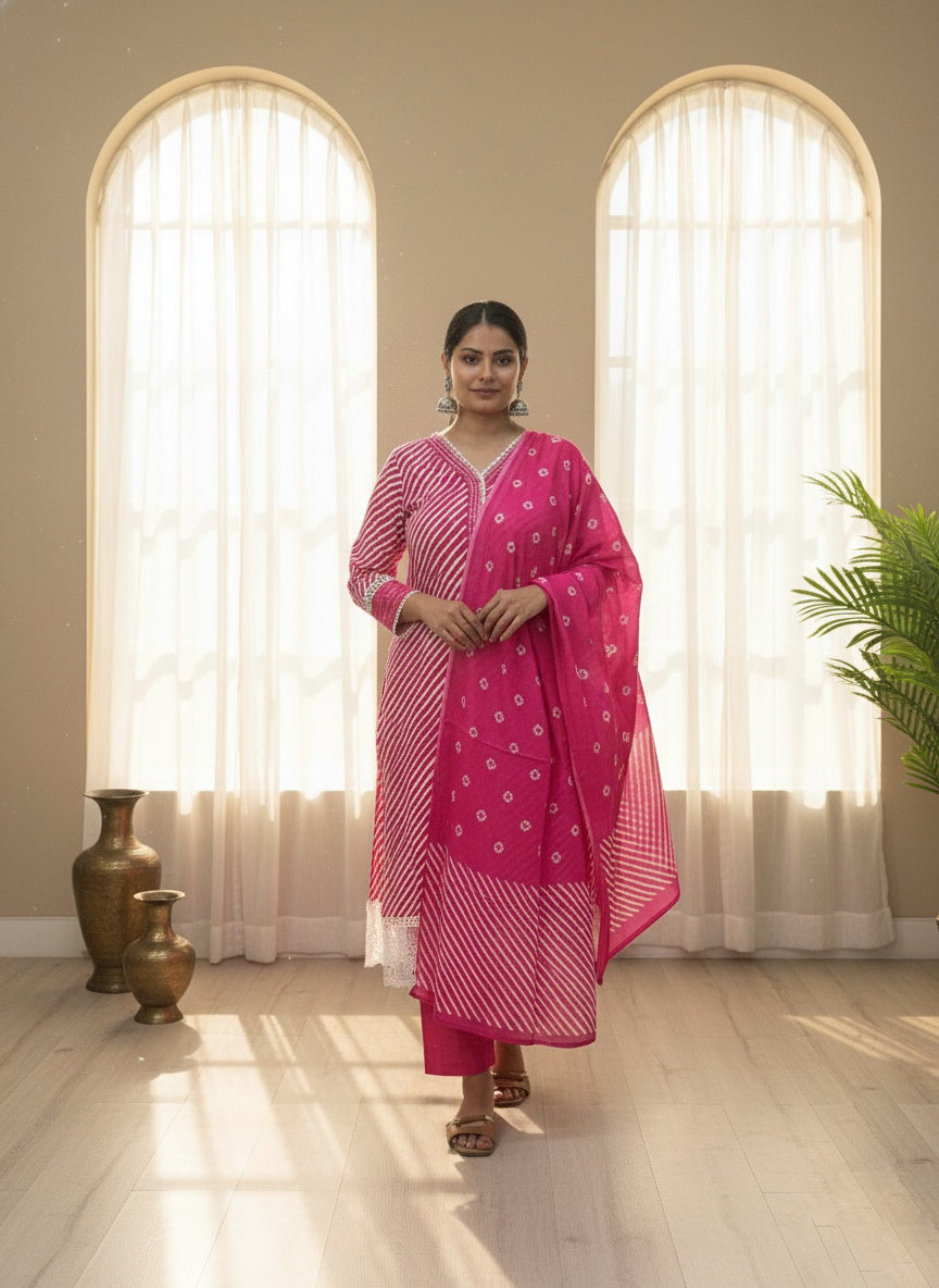 Premium Cotton Suit For Women Pink