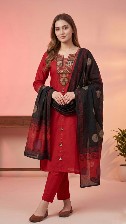 Jasmine Cotton kurta Set with dupatta