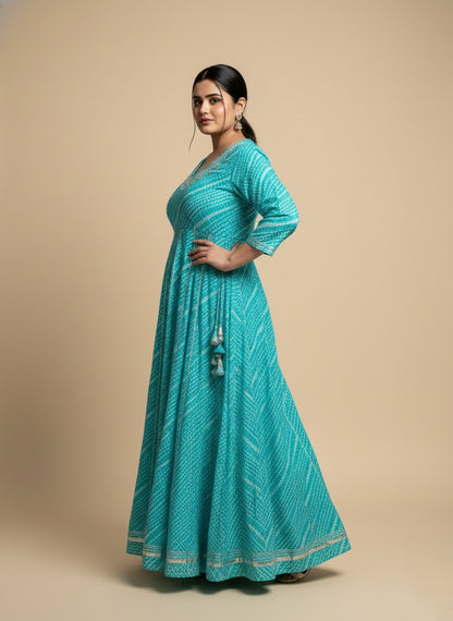 lehriya cotton gown