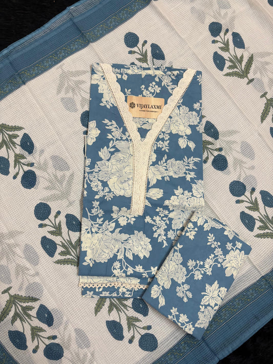 Cotton Suit Material with Cotton Dupatta