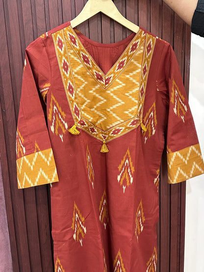 Ruhani Cotton kurta set for women ikkat