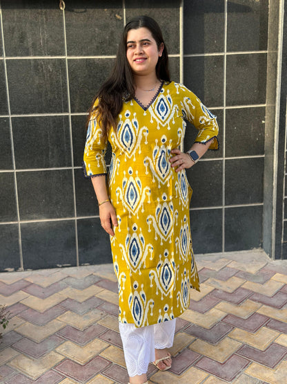 Airy Cotton kurti for women ikkat