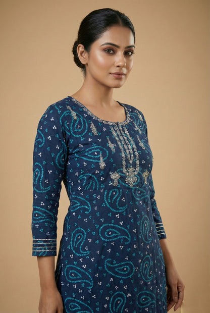 Blue SHRARA Cotton Suit