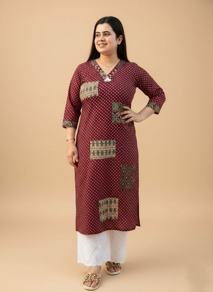 Airy Cotton kurti for women with patchwork