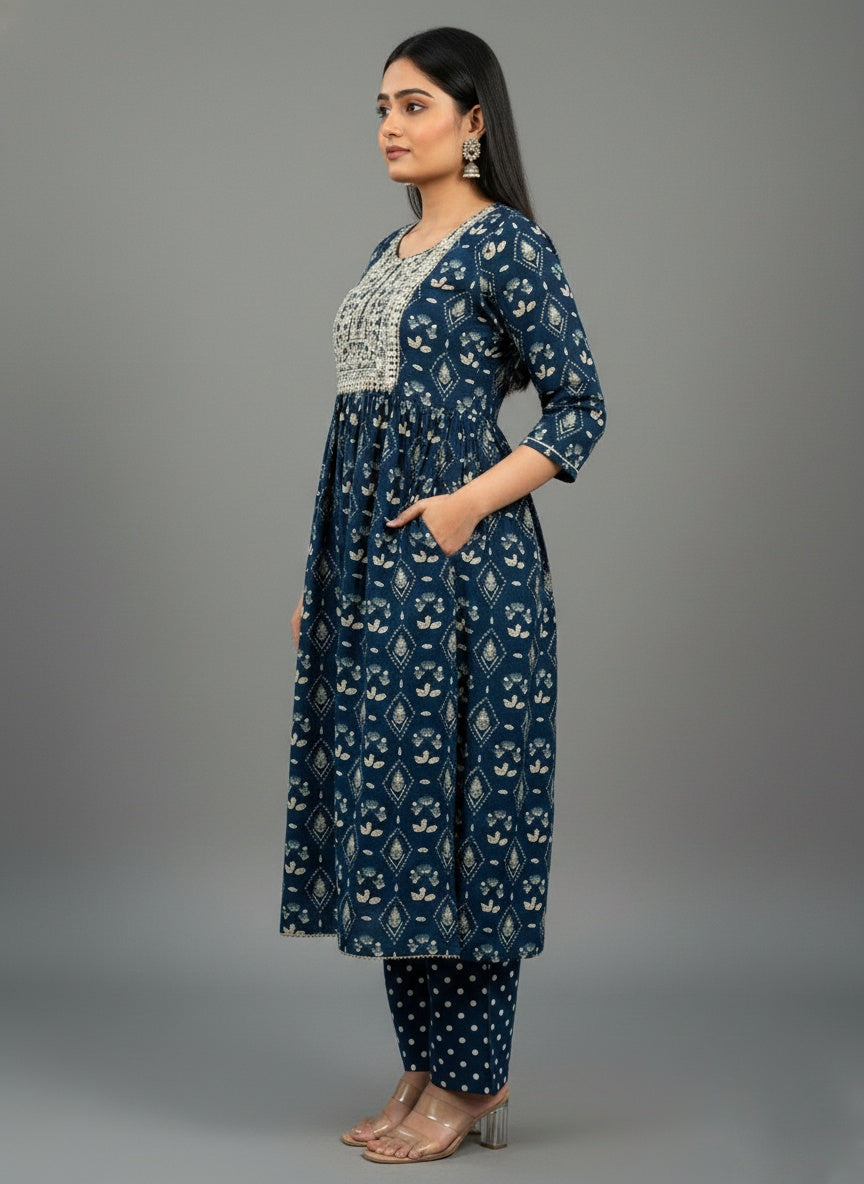 Indigo Cotton Suit