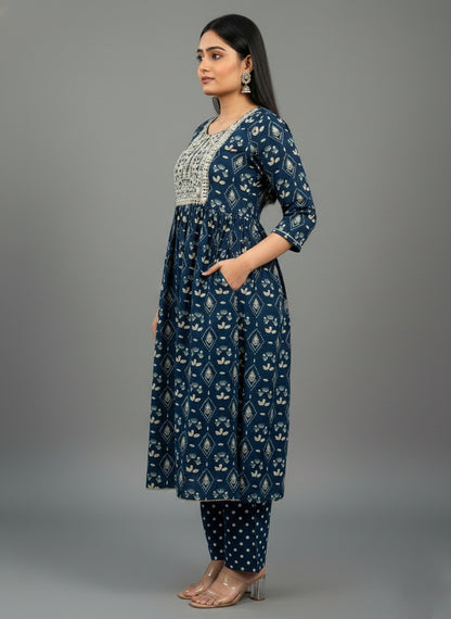 Indigo Cotton Suit
